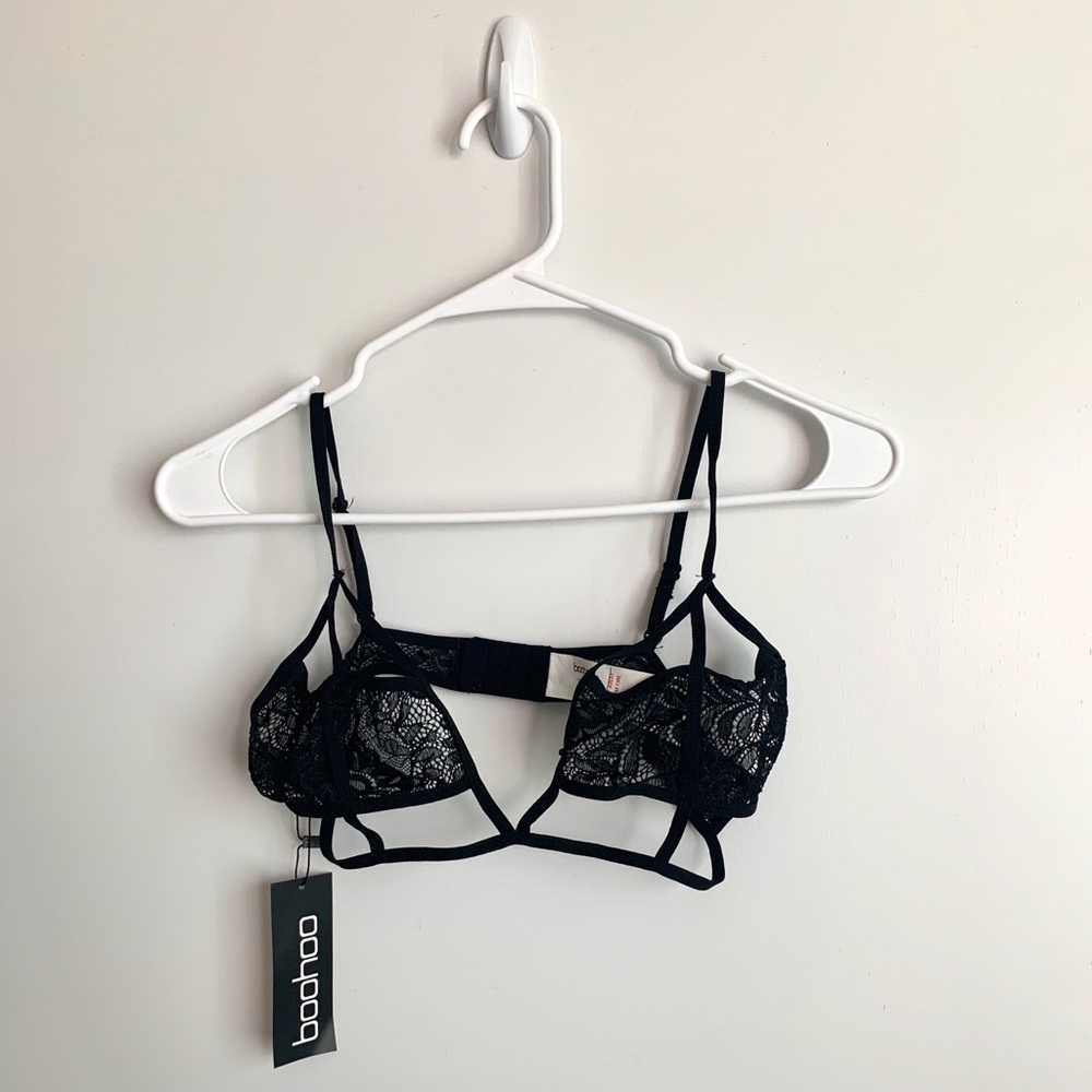 New Black Cage Style Lace Bralette
